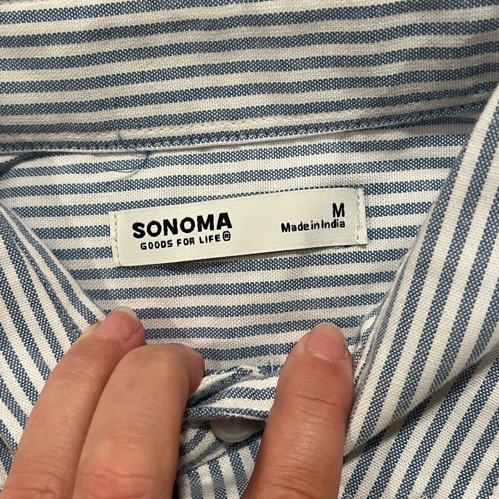 Men's Sonoma Goods For Life Long Sleeve Perfect Length Button-Down Shirt-Medium - Picture 8 of 8